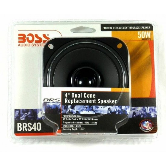 Boss BRS40 4" Dual Cone Replacement Speaker (1 Speaker Only)