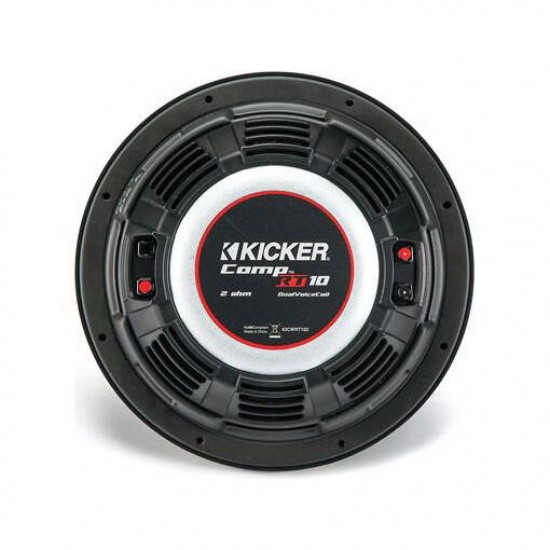 Kicker 43CWRT102 10" 800W (400W RMS) Shallow Dual 2 ohm Voice Coil Car Subwoofer