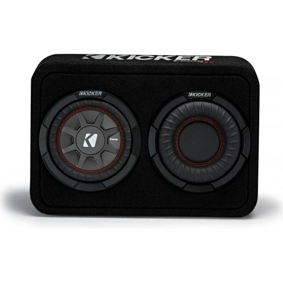 Kicker 48TCWRT672 6.75" 300W (150W RMS) 2 ohm Voice Coil Truck Style Subwoofer Enclosure with passive radiator