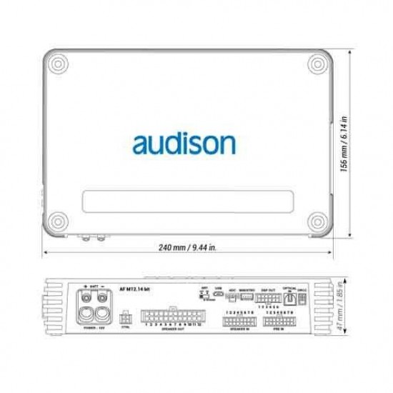 Audison AF M12.14 bit 1080W 12 Channel DSP Amplifier - In Stock At Distribution Centre