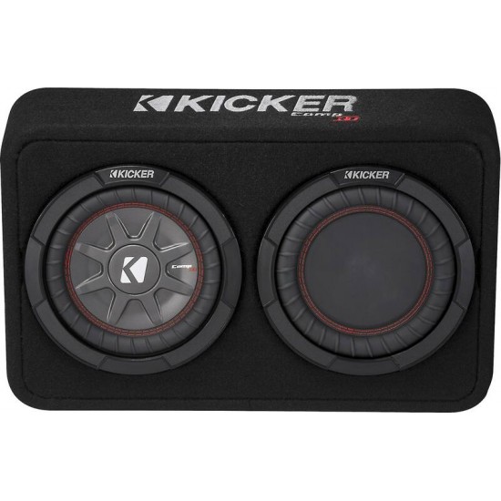 Kicker CompRT 48TCWRT82 Single 8" 600W (300W RMS) 2 ohm Car Subwoofer Enclosure with passive radiator