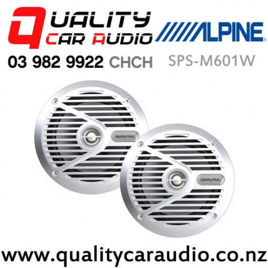 Alpine SPS-M601W 6.5" 110W (35W RMS) 2 Way Coaxial Marine Speaker (pair) with Easy Finance