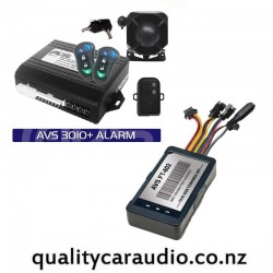 AVS 3010+ Dual Immobilizer Dual Shock Sensor Battery Back-up Siren Bonnet Door Protect Car Alarm + AVS AVSFT802 4G GPS Tracker Combo Deal