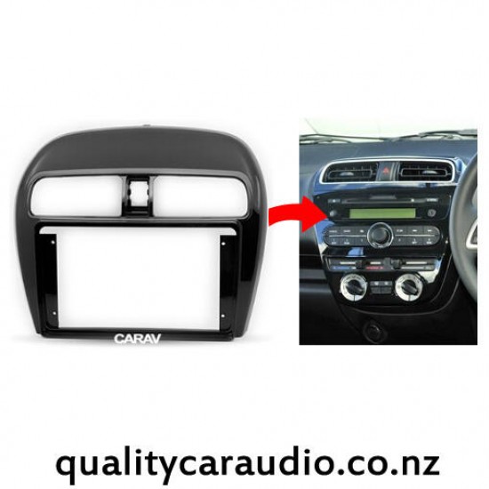 CARAV 22-129 9" Stereo Fascia Kit for Mitsubishi Attrage Mirage from 2012 to 2020 (black)