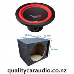 Cerwin Vega V154DV2 15" 1500W (550W RMS) Dual 4 ohm Voice Coil Car Subwoofer + 15" SQUARE MDF SUB-BOX WITH PORTED
