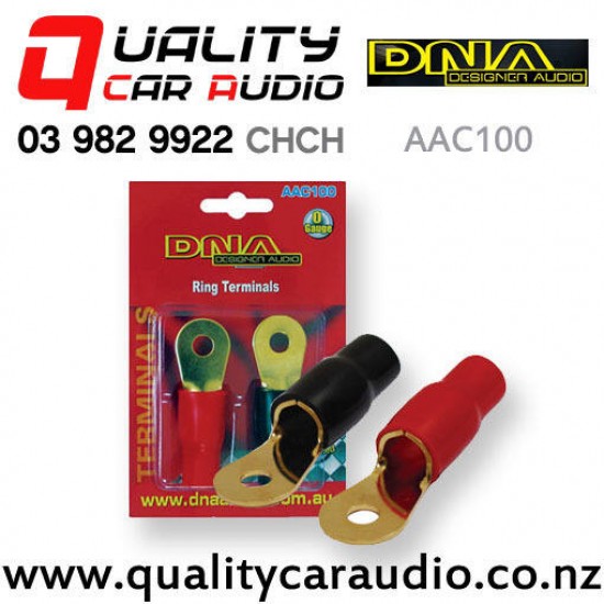 DNA AAC100 0 Gauge Ring Terminals 1 Black 1 Red with Easy Payments