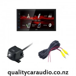 JVC KW-M180BT Bluetooth USB NZ Tuners 3x Pre Outs Car Stereo + JVC KV-CM30 Camera + Cable Combo Deal