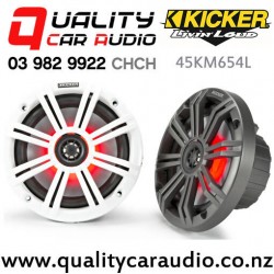 Kicker 45KM654L 6.5" 195W (65W RMS) 2 Way Marine Speakers with LED Light (pair) - In Stock At Distribution Centre