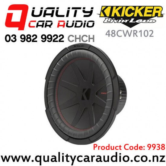 Kicker 48CWR102 10" 800W (400W RMS) Dual 2 ohm Voice Coil Car Subwoofer