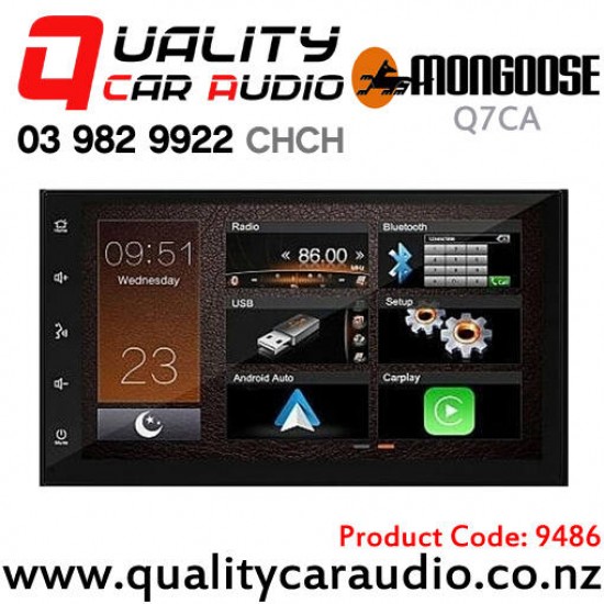 Mongoose Q7CA 7" Wired Apple CarPlay and Wired Android Auto USB NZ Tuners Car Stereo