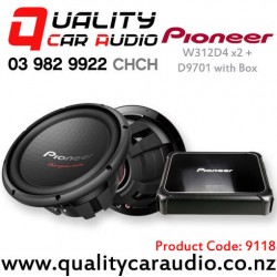 Dual Pioneer TS-W312D4 12" 1600W Subwoofer & D9701 2400W Mono Channel Class D Amplifier with Subwoofer Box