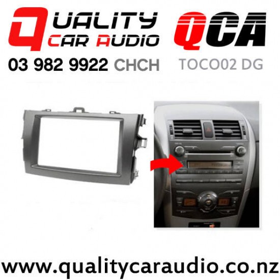 QCA-08003 Double Din Stereo Facial Kit for Toyota Corolla 2007 to  2013 (Dark Grey) (135mm Height)