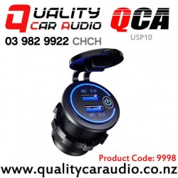 QCA-USP10B 12v Dual USB Charger with LED Voltmeter (Blue LED Colour)