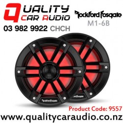 In stock at NZ Supplier, Special Order Only -  Rockford Fosgate M1-6B 6" 300W (75W RMS) 2 Way Coaxial Marine Speakers in Black (pair)