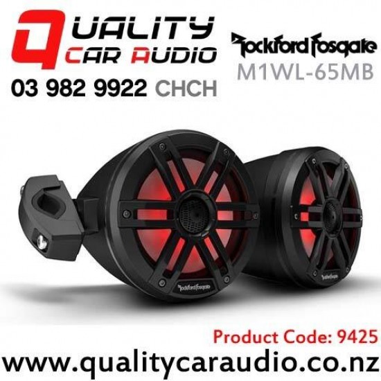 In stock at NZ Supplier, Special Order Only -  Rockford Fosgate M1WL-65MB 6.5" 300W (75W RMS) 2 Way Coaxial Speaker Pods with LED (pair)