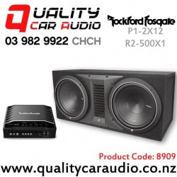 Rockford Fosgate P1-2X12 Dual 12" 1000W Subwoofer Enclosure & R2-500X1 500W RMS Mono Amplifier Combo **FREE AMP KIT INCLUDED - LIMITED TIME OFFER**