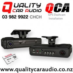 EyeSecure GPS Dual Lens Dashcam & Sandisk High Endurance 64GB Micro SD Card with Installation (Christchurch Only) with Easy Payments