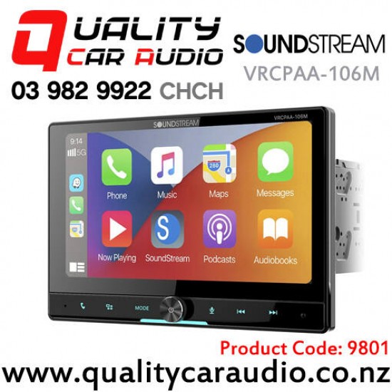 SoundStream VRCPAA-106M 10" Apple CarPlay Android Auto Bluetooth USB NZ Tuners 3x Pre Outs Car Stereo