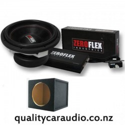 ZeroFlex TKO-12 12" 1000W Subwoofer & ZeroFlex NZ1500D 1500W 2/1 Channel Amplifier with Zeroflex Subbox Combo Deal