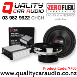 Dual ZeroFlex TKO-15 15" 1000W RMS Car Subwoofer & EVO-3K 3000W RMS Mono Car Amplifier with Box