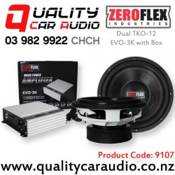 ZeroFlex Dual TKO-12 12" 1000W RMS Subwoofers & EVO-3K 3000W RMS Class D Amplifier included Dual Subwoofer Box