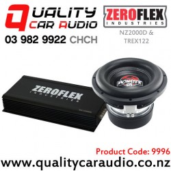 ZeroFlex NZ2000D 2000W RMS Mono Channel Amplifier & TREX122 1650W RMS Dual 2 ohm Voice Coil Subwoofer