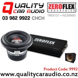 ZeroFlex TREX121 12" 1650W RMS Subwoofer & NZ2000D 2000W RMS Mono Channel Amplifier with Box