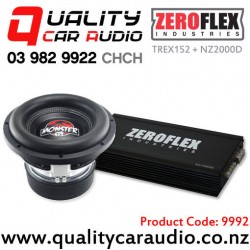 ZeroFlex TREX152 15" 1650W RMS Subwoofer with NZ2000D 2000W RMS Mono Channel Car Amplifier